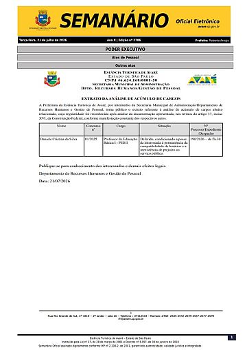 Semanário Oficial - Ed. 2786