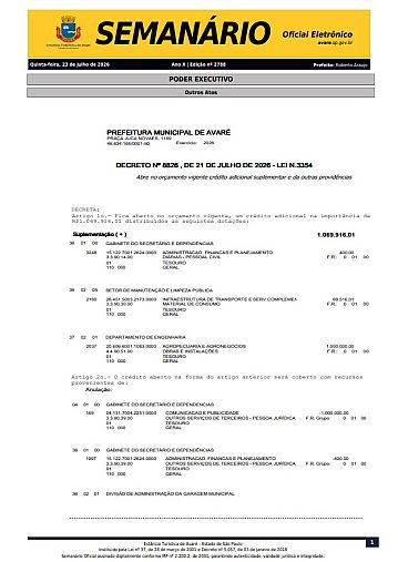Semanário Oficial - Ed. 2788