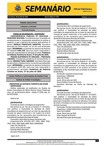 Semanário Oficial - Ed. 2791