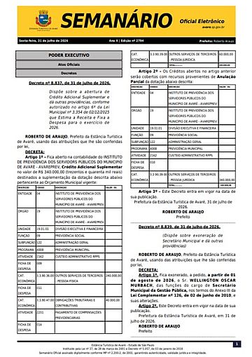 Semanário Oficial - Ed. 2794