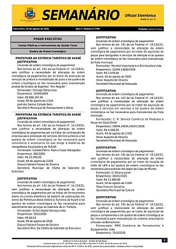 Semanário Oficial - Ed. 2796