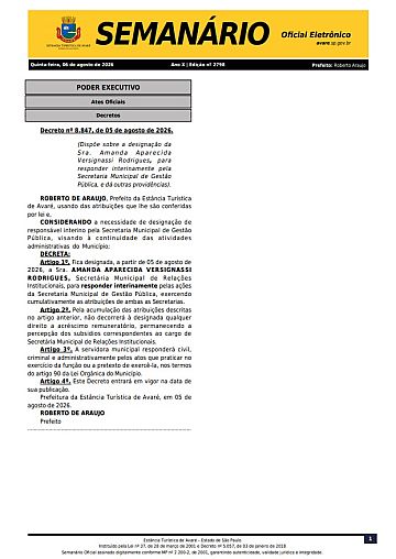 Semanário Oficial - Ed. 2798