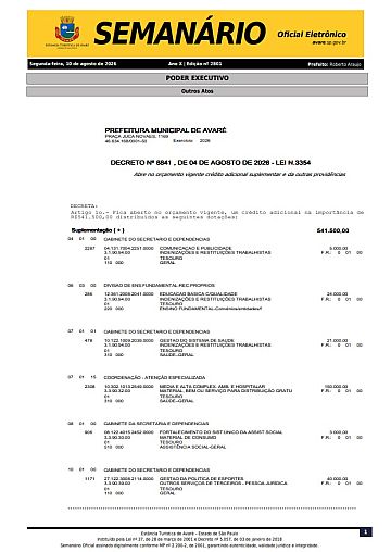 Semanário Oficial - Ed. 2801