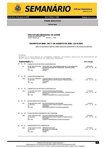 Semanário Oficial - Ed. 2805