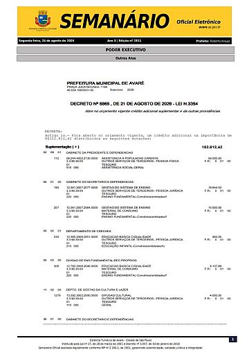 Semanário Oficial - Ed. 2811