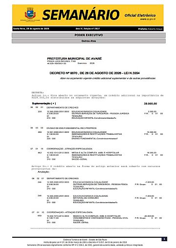 Semanário Oficial - Ed. 2817